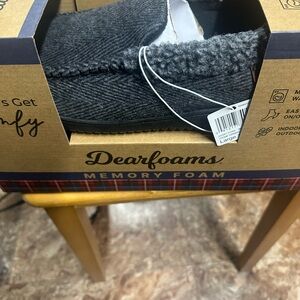 Dearfoams Charcoal Memory Foam Slippers